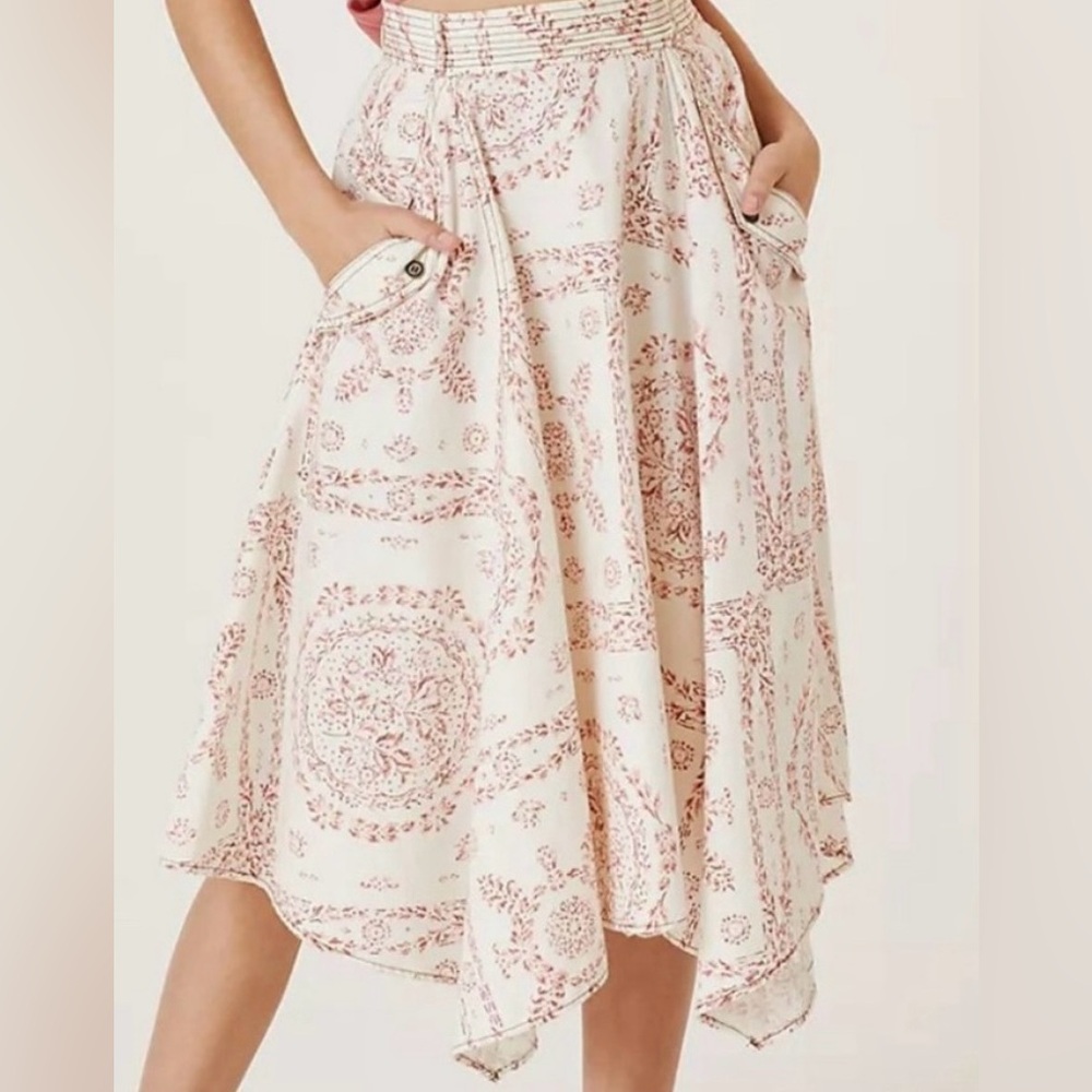 Anthropologie Pilcro Handkerchief Midi Skirt